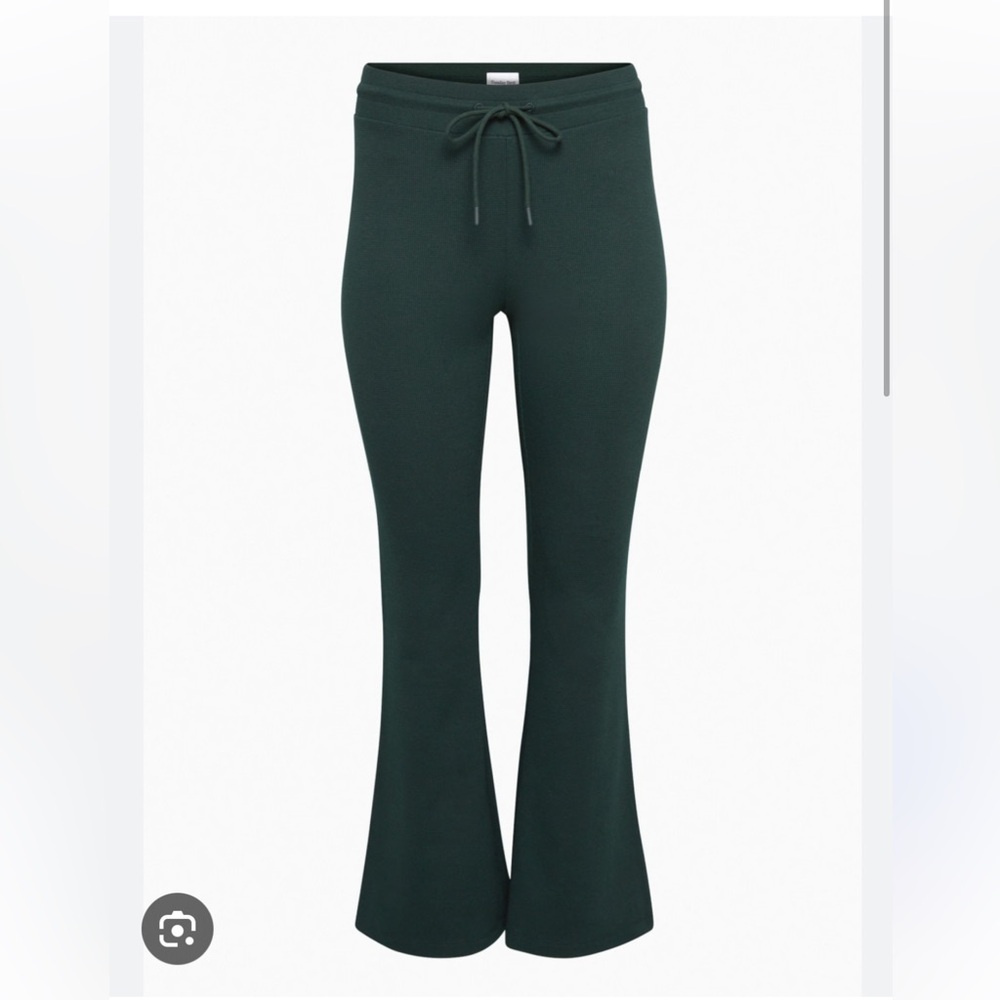 Aritzia Sunday Best Dark Green Baby Waffle Flare Lounge Pants, new without tags